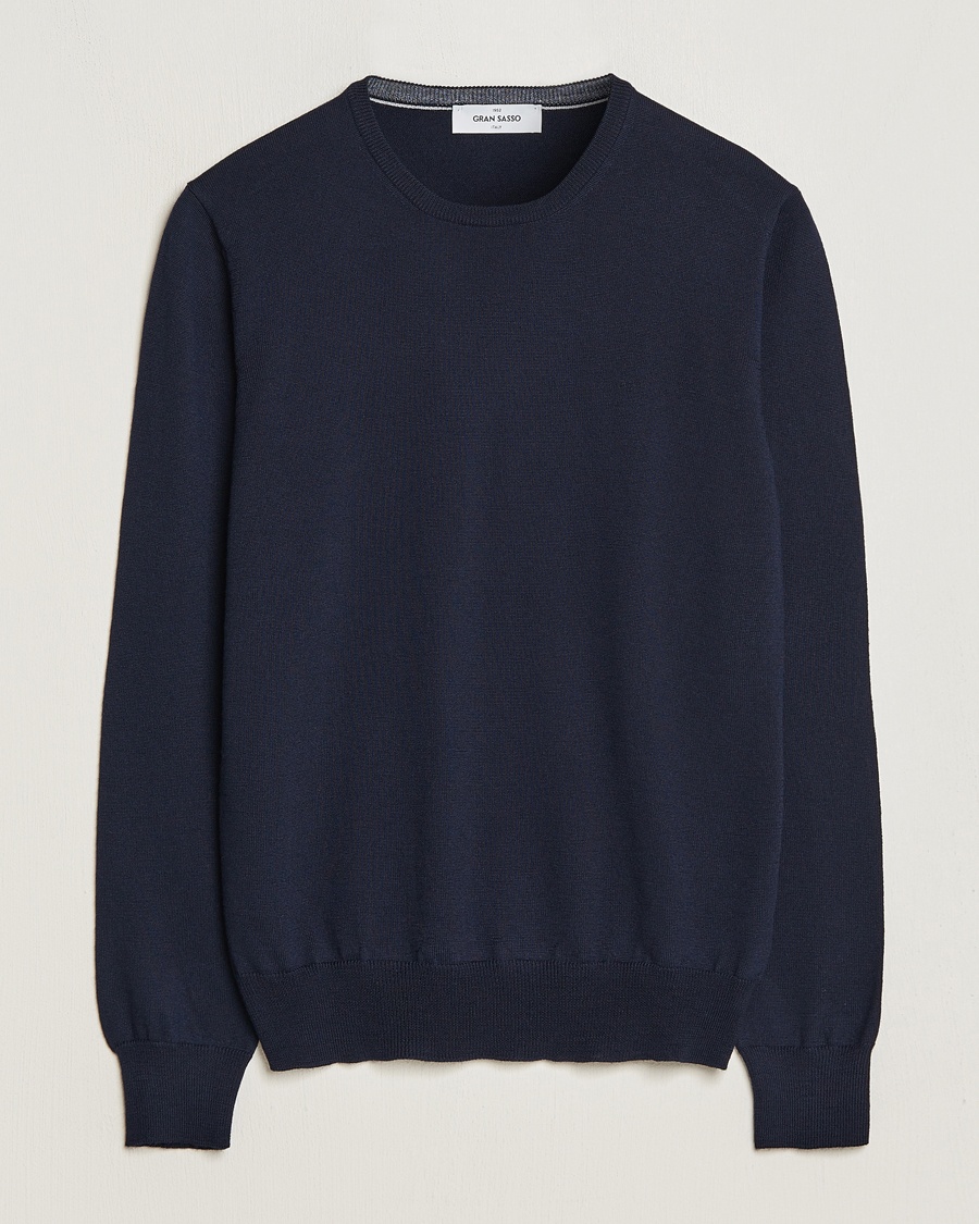  Merino Fashion Fit Crew Neck Pullover Navy