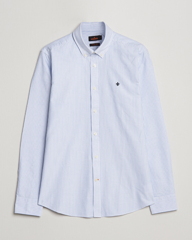 Herr | Casual | Morris | Oxford Striped Button Down Cotton Shirt Light Blue