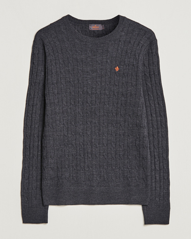 Herr | Pullover rundhals | Morris | Merino Cable O-Neck Grey