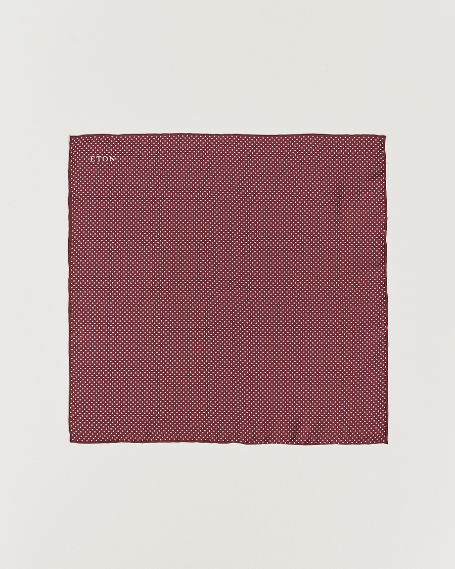 Eton Silk Polka Dot Pocket Square Wine – Röd