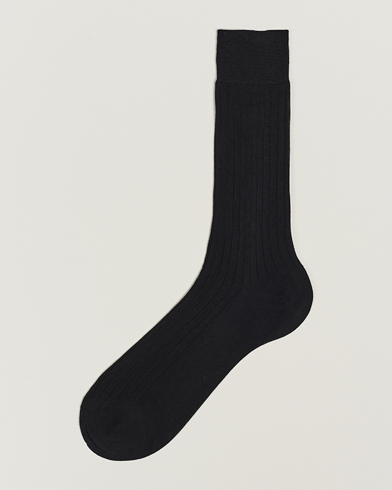 Herr | Vanliga strumpor | Bresciani | Cotton Ribbed Short Socks Black