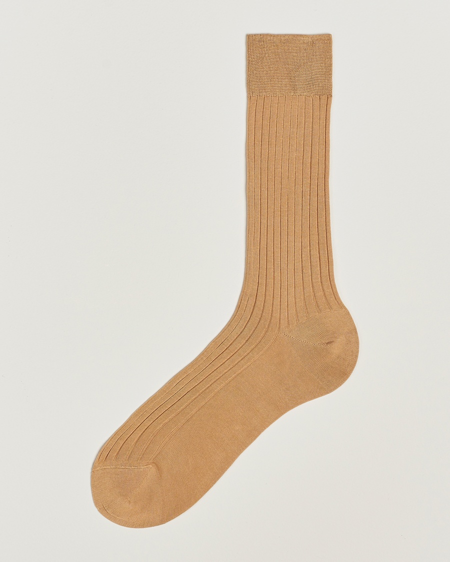 Herr | | Bresciani | Cotton Ribbed Short Socks Light Khaki