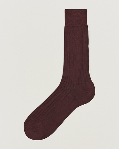 Herr | Snart i lager | Bresciani | Cotton Ribbed Short Socks Burgundy