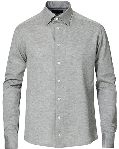 Herr | Pikéskjorta | Eton | Slim Fit Jersey Button Under Shirt Grey