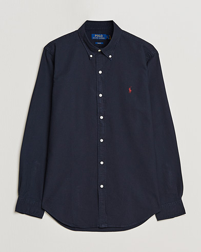 Herr | The Classics of Tomorrow | Polo Ralph Lauren | Slim Fit Garment Dyed Oxford Shirt Navy