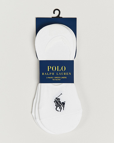 Herr | Underkläder | Polo Ralph Lauren | 3-Pack No Show Big Pony Pony Socks White