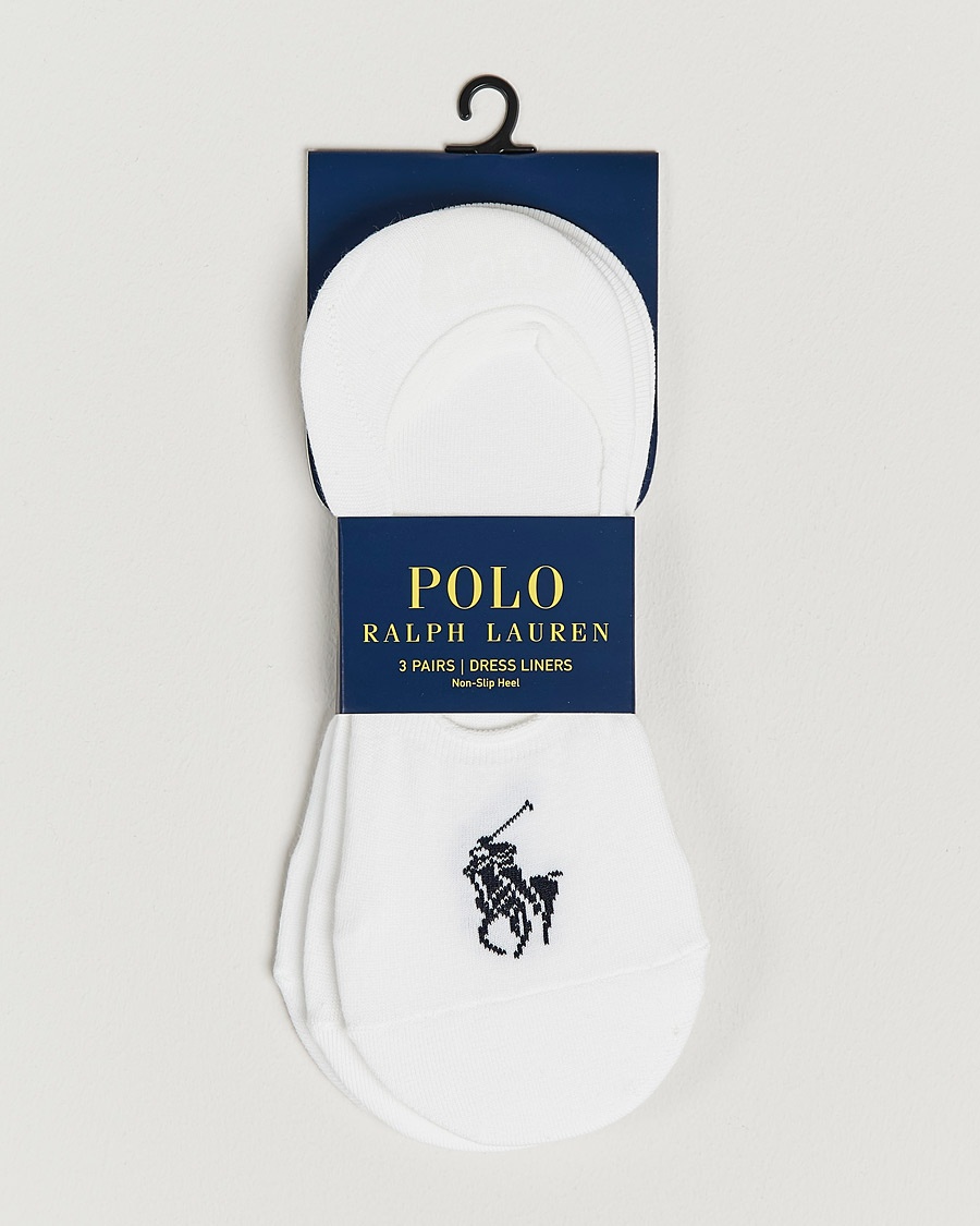 Polo Ralph Lauren 3-Pack No Show Big Pony Pony Socks White – Vit