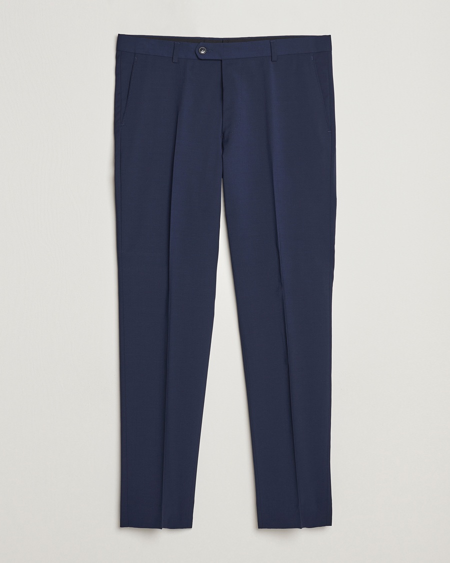 Herr | Oscar Jacobson | Oscar Jacobson | Denz Wool Trousers Mid Blue