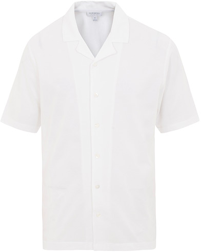 Kortärmade skjortor |  Short Sleeve Pique Shirt White