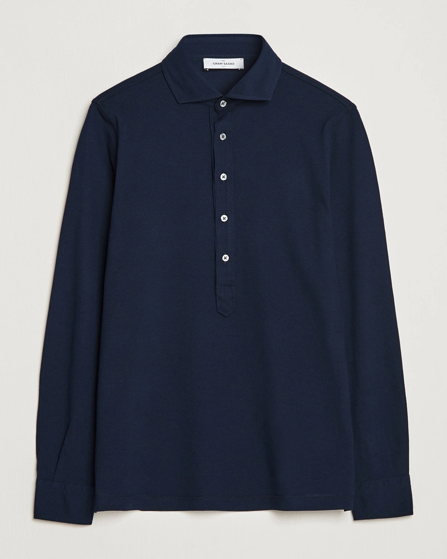 Herr | | Gran Sasso | Popover Shirt Navy