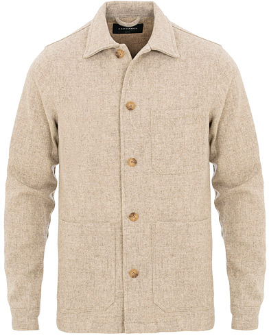 A Day\'s March Original Wool Overshirt Off White Melange