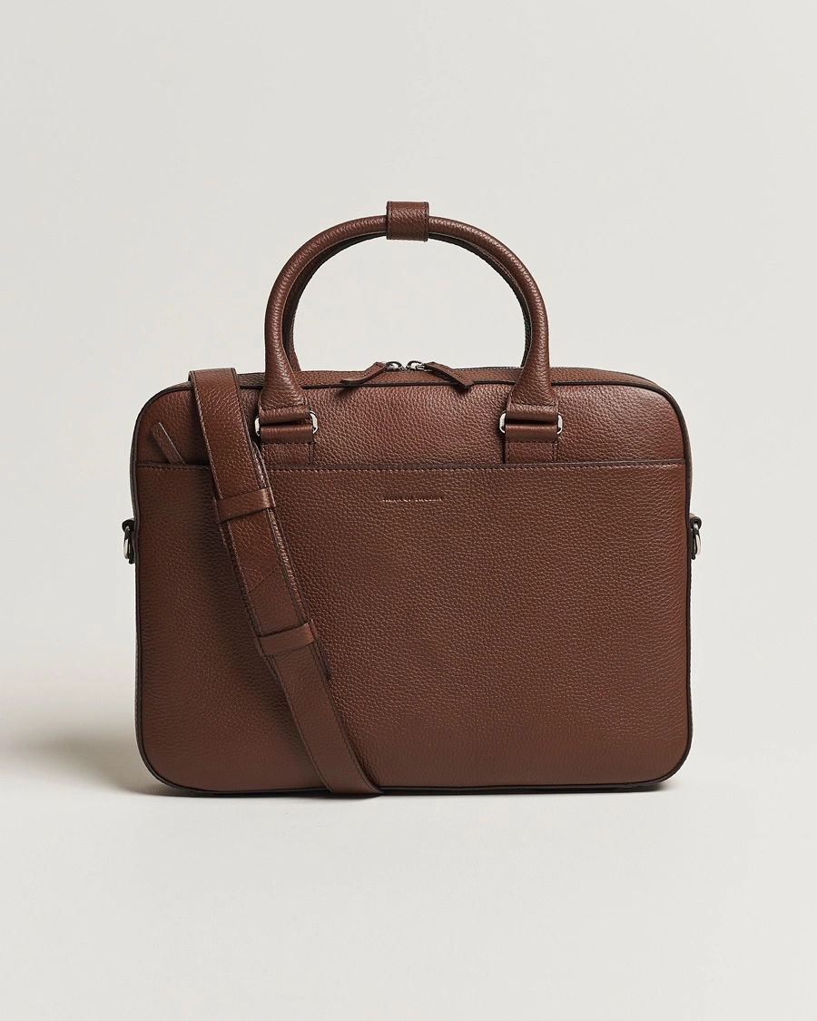 Herr | Portföljer | Tiger of Sweden | Bosun Grained Leather Briefcase Brown