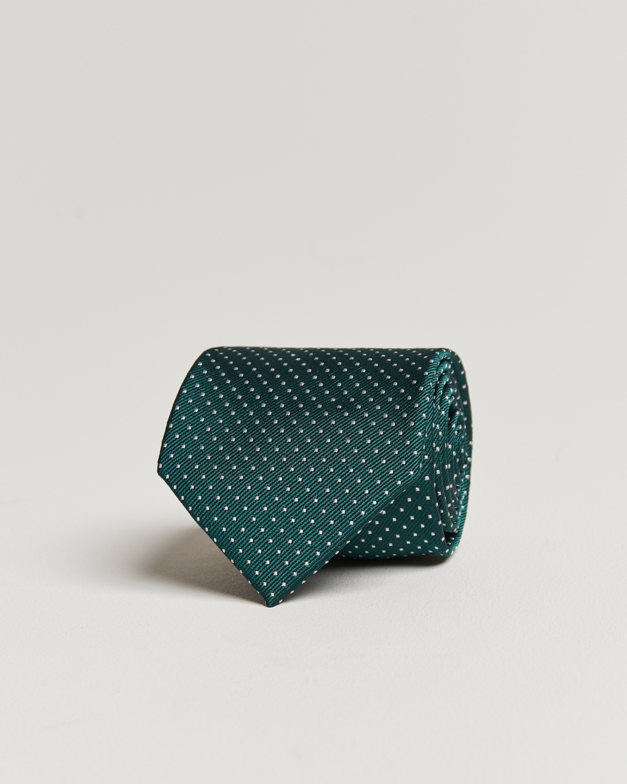 Amanda Christensen Micro Dot Classic Tie 8 cm Green/White – Grön