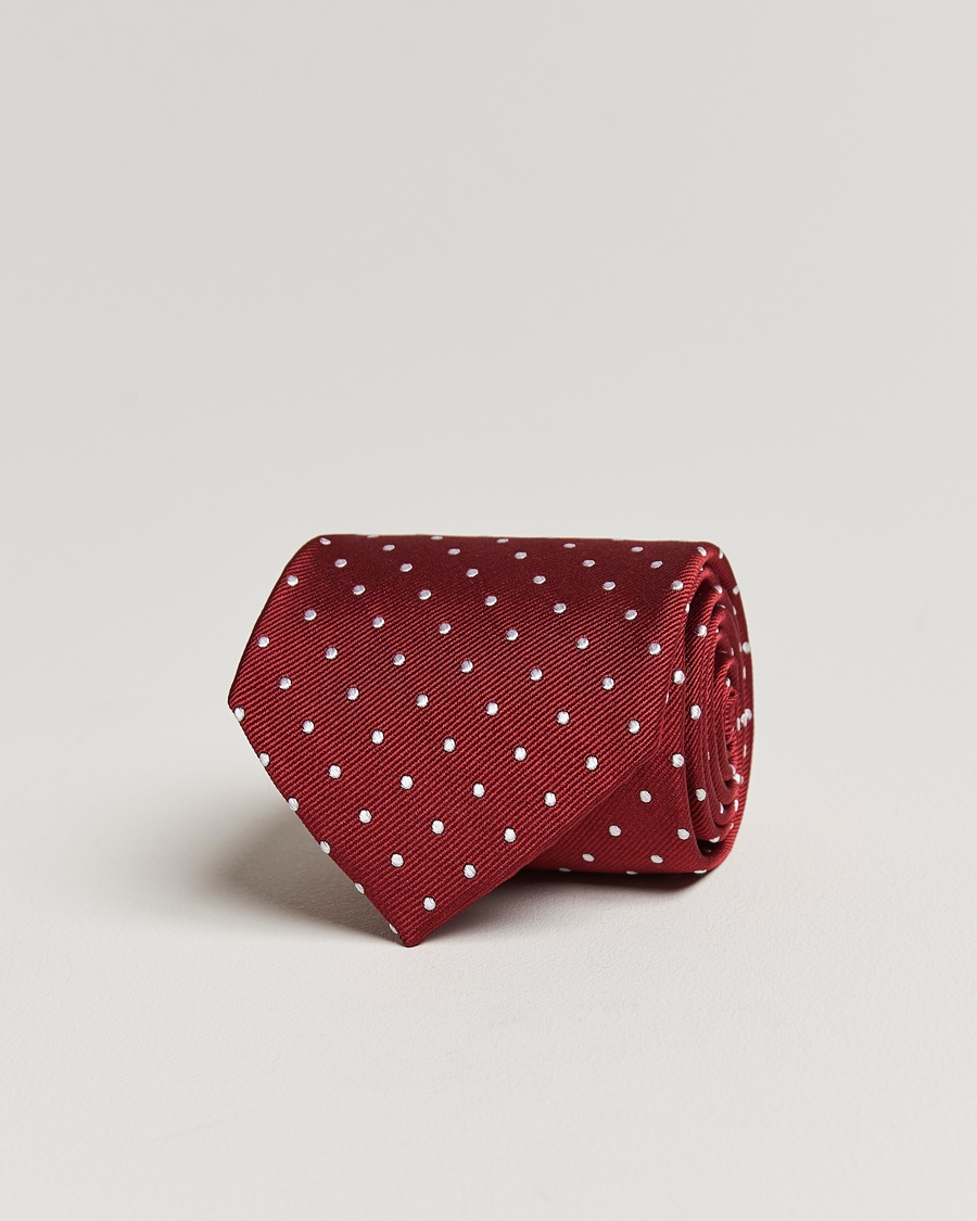 Amanda Christensen Dot Classic Tie 8 cm Wine/White – Röd