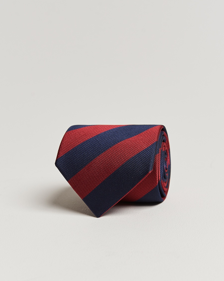 Herr | | Amanda Christensen | Regemental Stripe Classic Tie 8 cm Wine/Navy