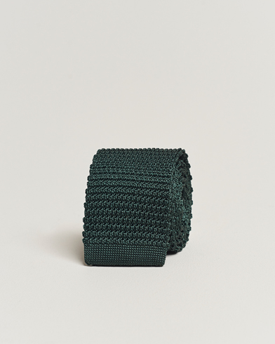 Herr | Mörk kostym | Amanda Christensen | Knitted Silk Tie 6 cm Green