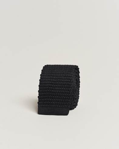 Slips |  Knitted Silk Tie 6 cm Black