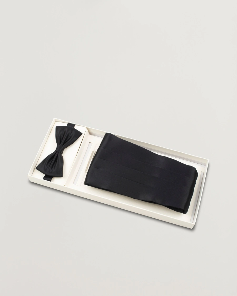 Herr | Färdigknutna flugor | Amanda Christensen | Silk Cummerbund Set Black Black