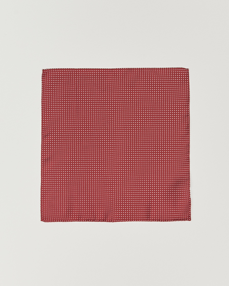 Herr | Näsdukar | Amanda Christensen | Handkerchief Dot Silk Wine Red