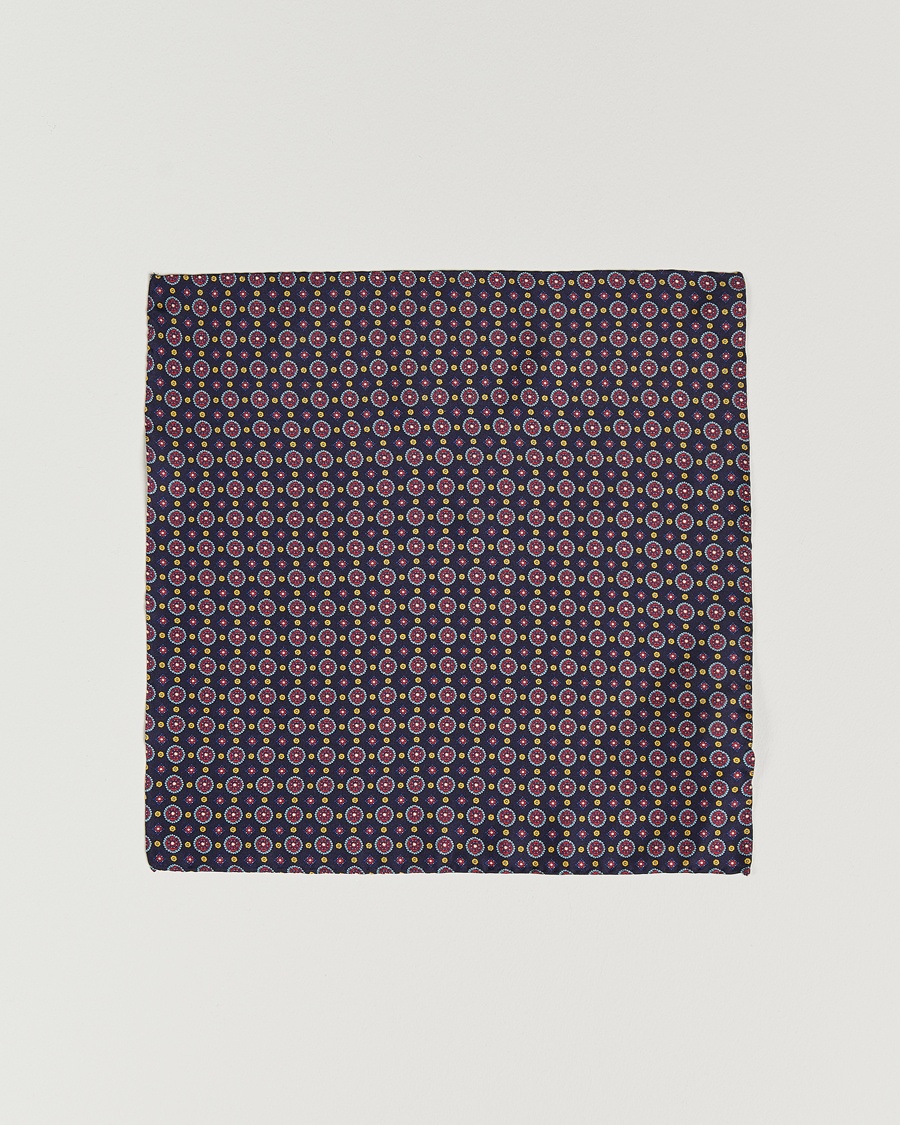 Herr | Näsdukar | Amanda Christensen | Medallion Silk Pocket Square Navy
