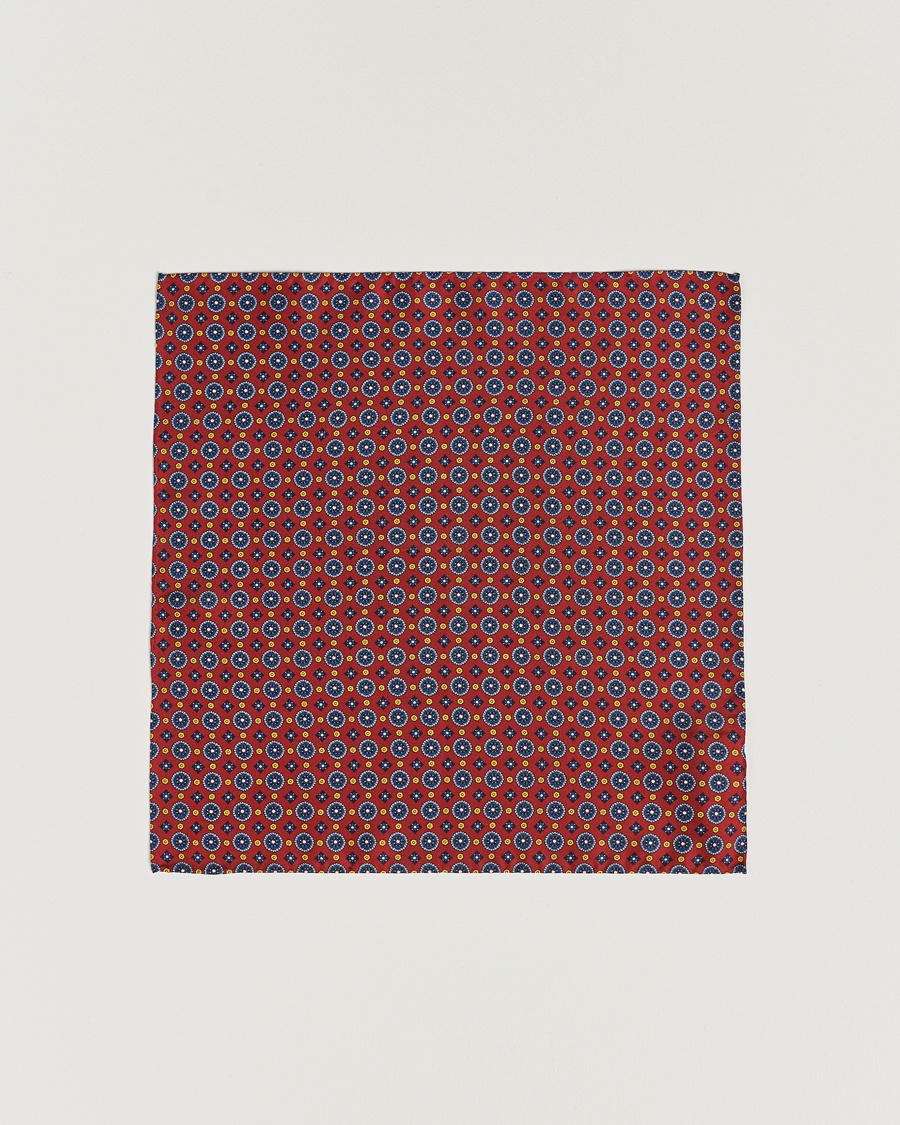 Amanda Christensen Medallion Silk Pocket Square Wine Red – Röd