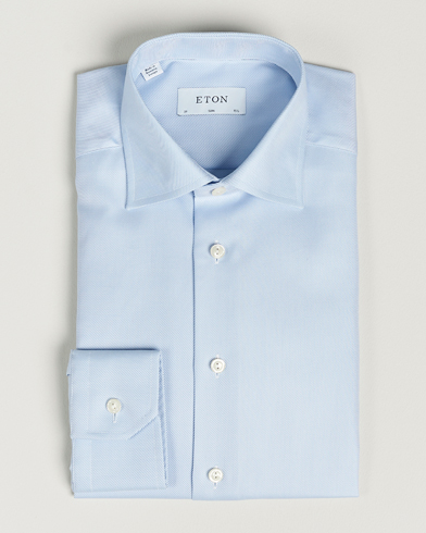 Herr | Eton | Eton | Slim Fit Textured Twill Shirt Blue