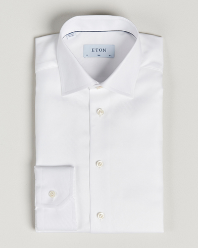 Herr | Mörk kostym | Eton | Slim Fit Textured Twill Shirt White