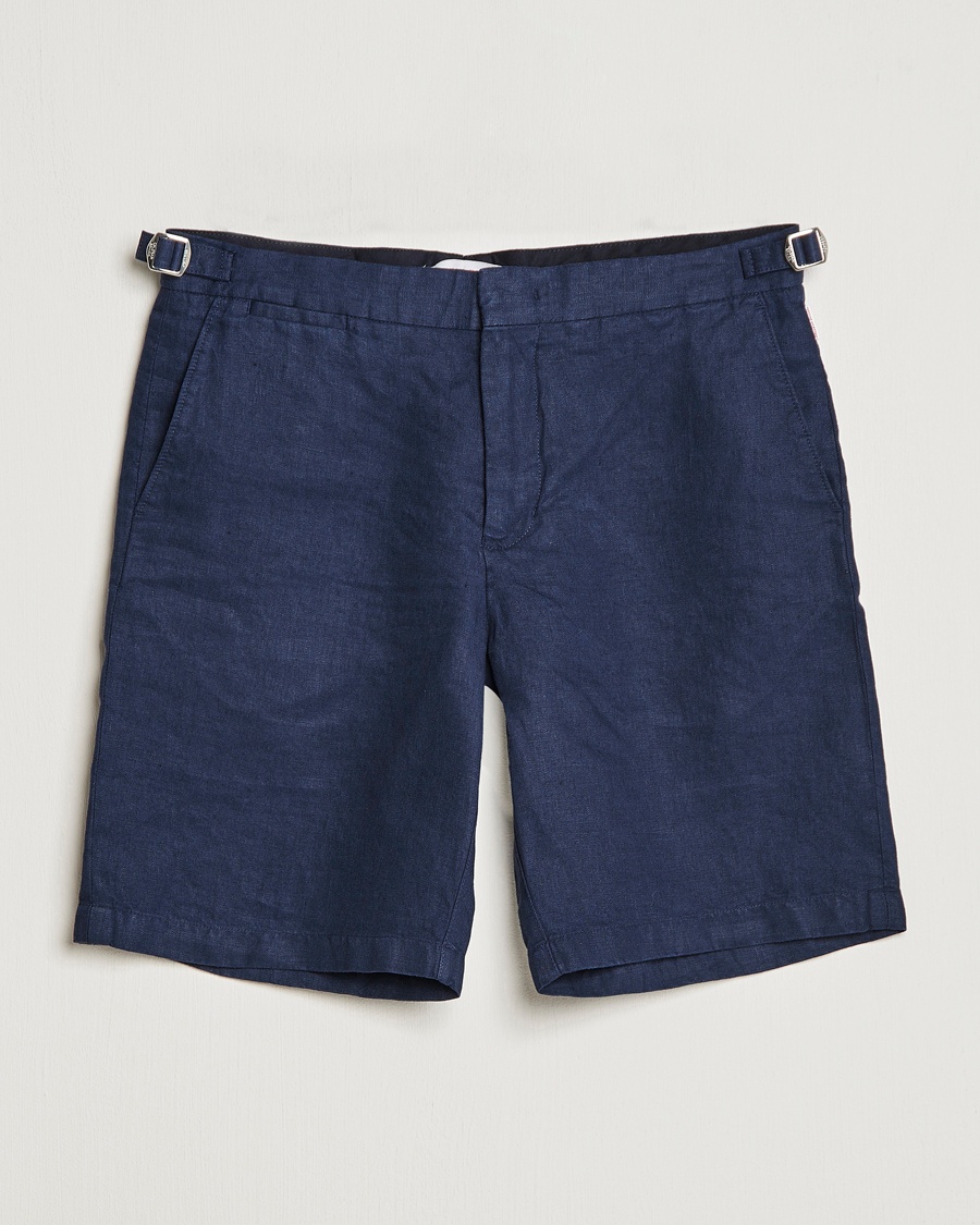 Orlebar Brown Norwich Linen Shorts Navy – Blå