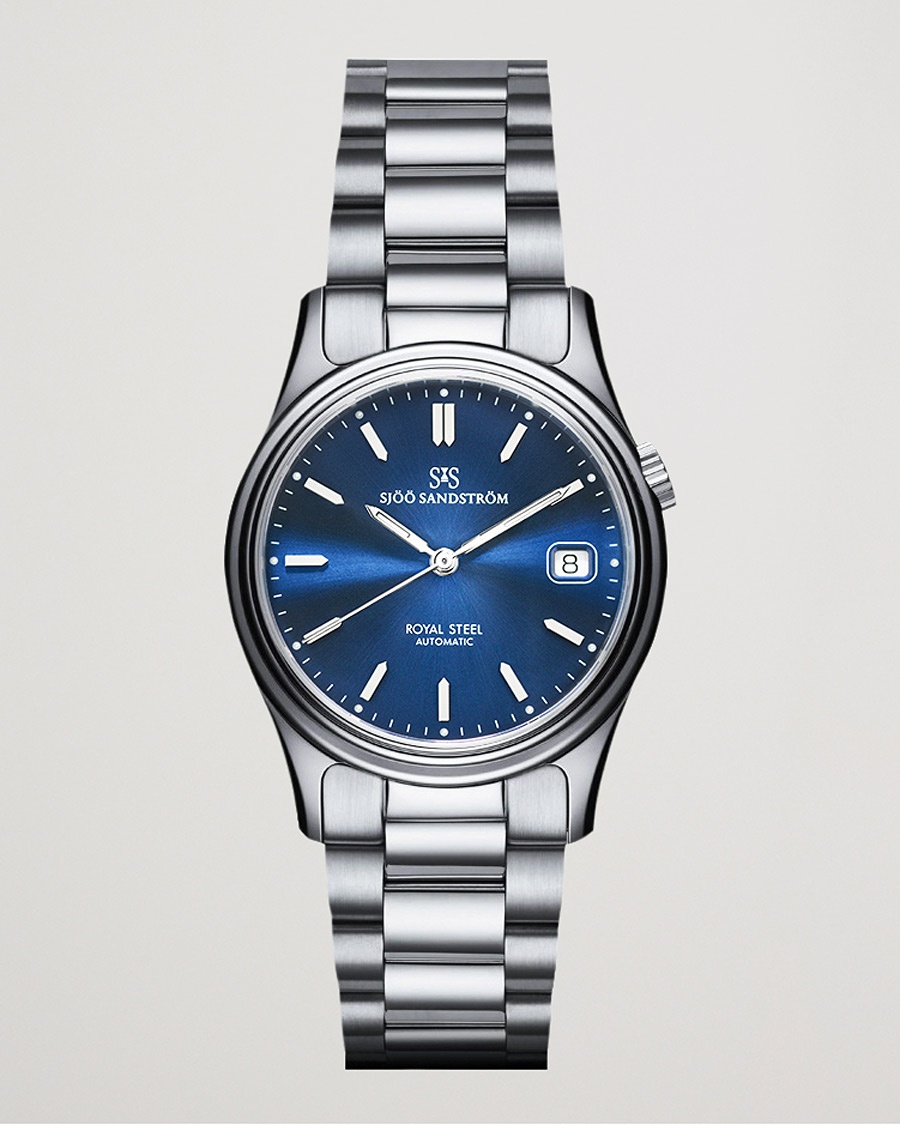 Sjöö Sandström Royal Steel Classic 36mm Blue and Steel – Silver