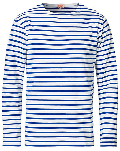 Herr | Långärmade t-shirts | Armor-lux | Houat Héritage Stripe Longsleeve T-shirt White/Blue