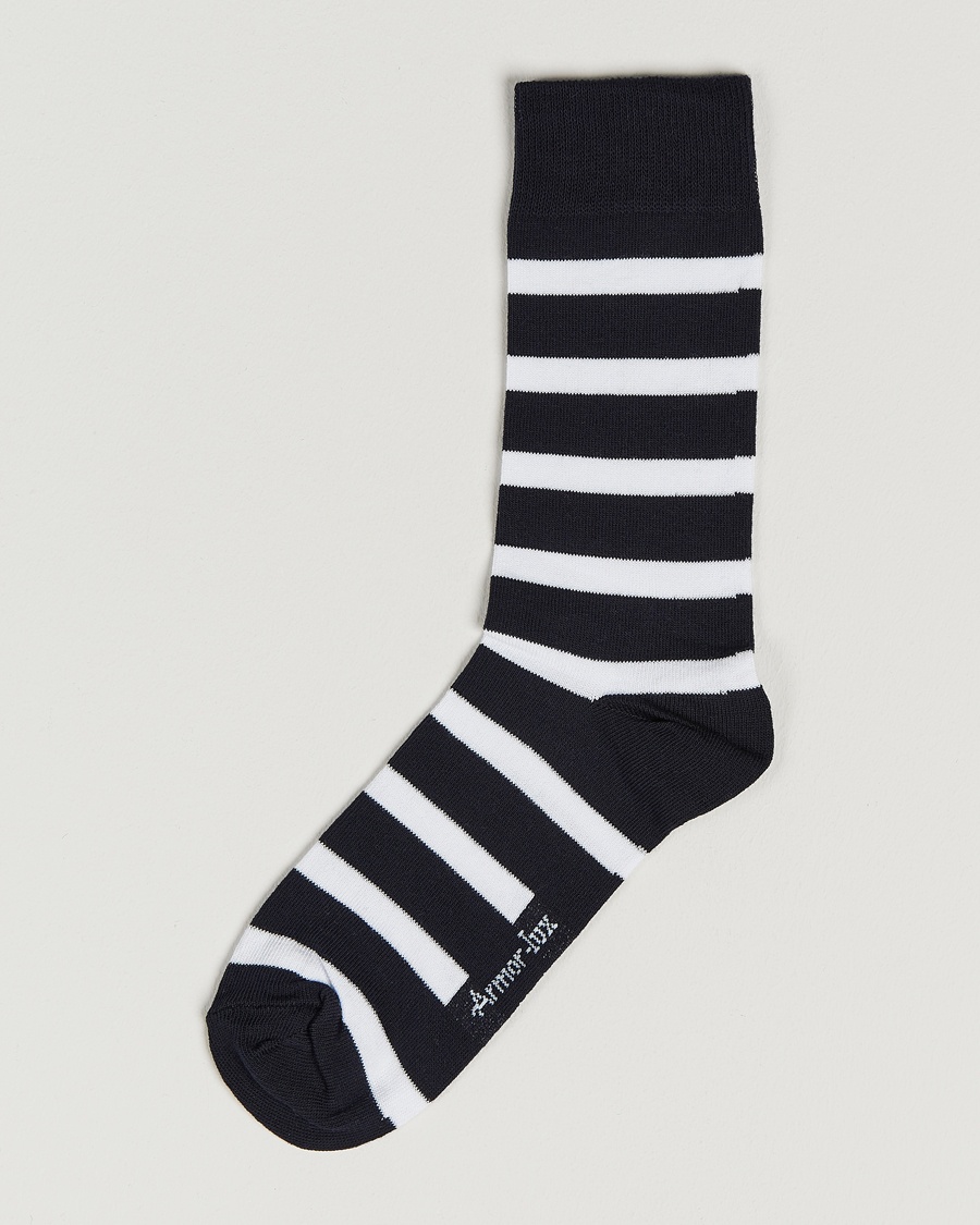 Herr | Basics | Armor-lux | Loer Stripe Sock Rich Navy/White