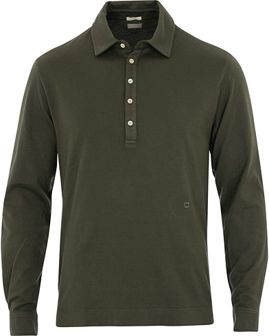 Ischia Cotton/Cashmere Long Sleeve Polo Hunter