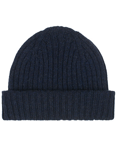  Lambswool Ribbed Hat Navy