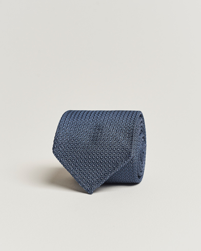 Herr |  | Drake's | Silk Grenadine Handrolled 8 cm Tie Petrol Blue