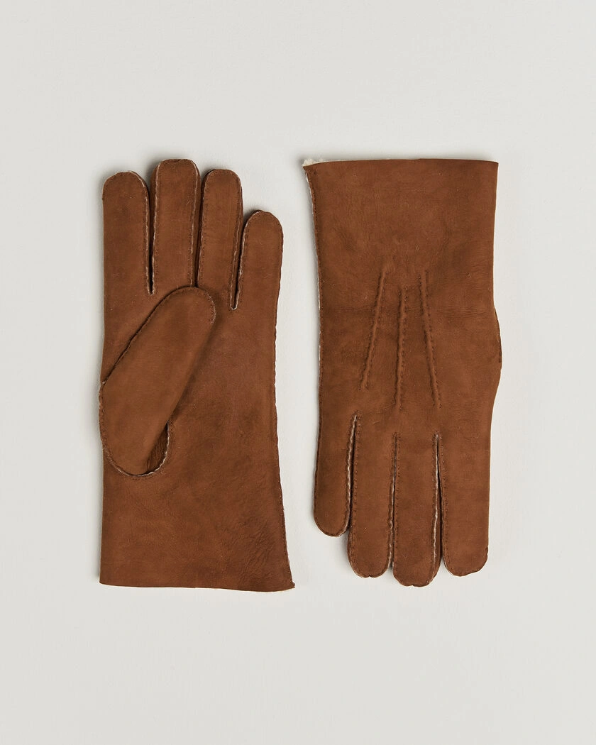 Hestra Lambskin Suede Handsewn Glove Congac – Beige