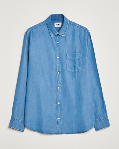 Herr | Wardrobe basics | NN07 | Levon Tencel Denim Shirt Light Blue