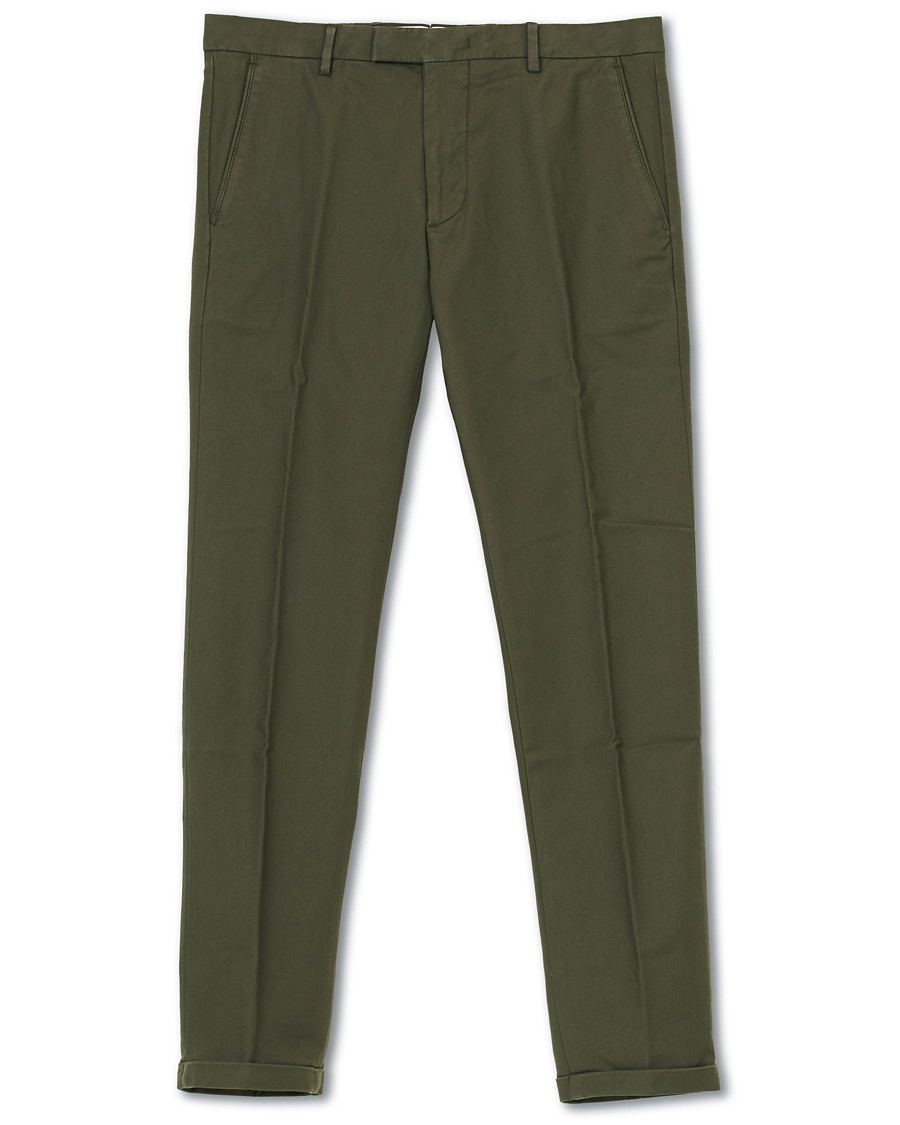 NN07 Scott Regular Fit Stretch Trousers Army Green – Grön