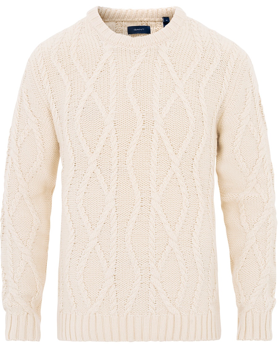  Seasonal Cable Crew Neck Cream