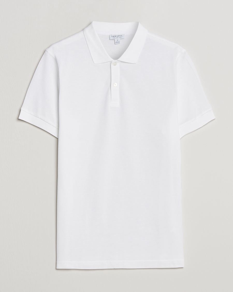 Sunspel Short Sleeve Pique Polo White – Vit