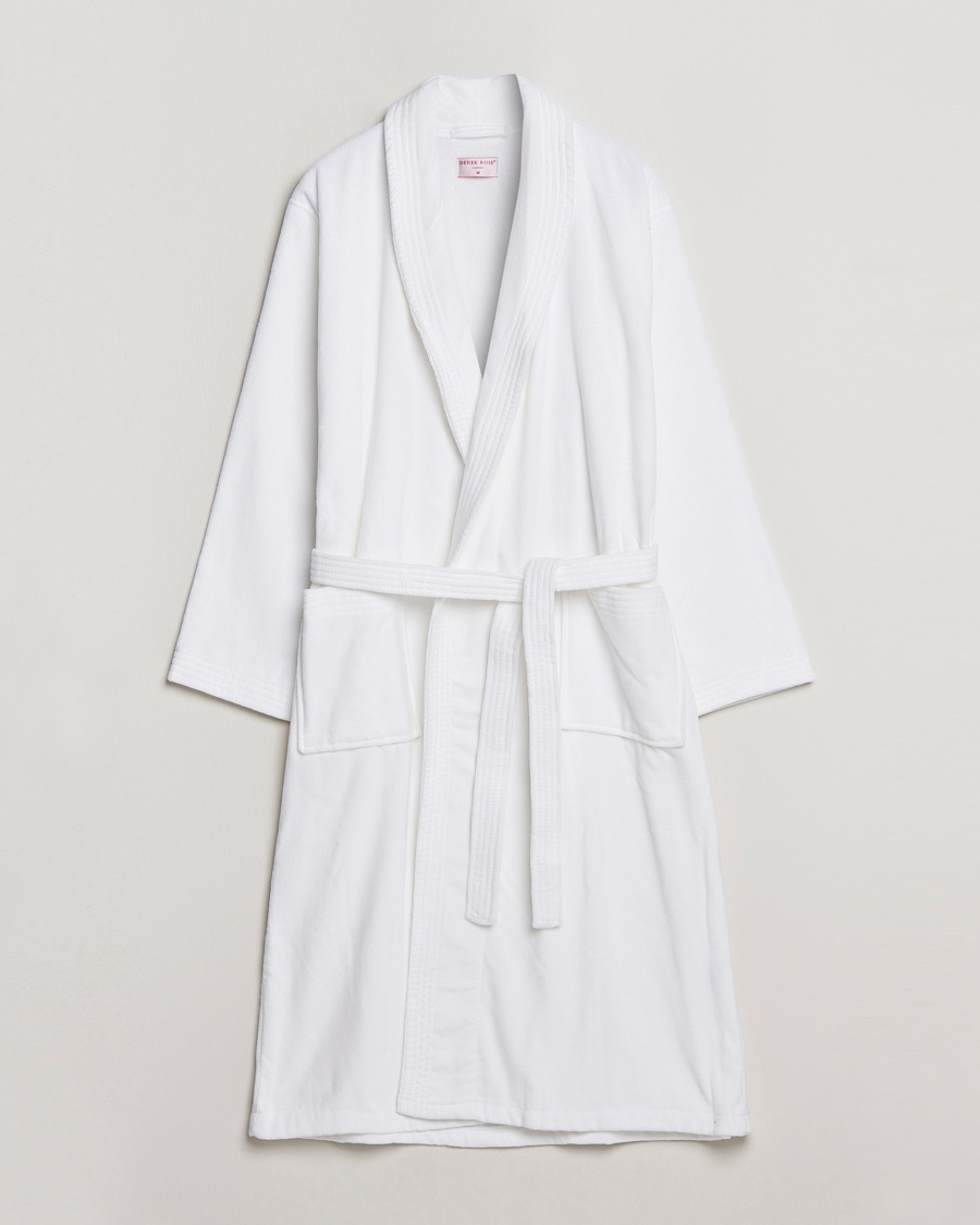 Derek Rose Cotton Velour Gown White – Vit