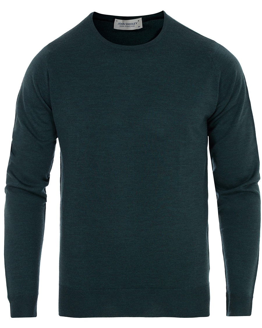  Lundy Merino Crew Neck Pullover Racing Green