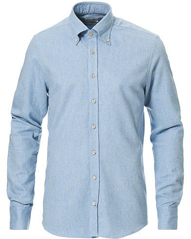 Flanellskjortor |  Slimline Flannel Shirt Light Blue