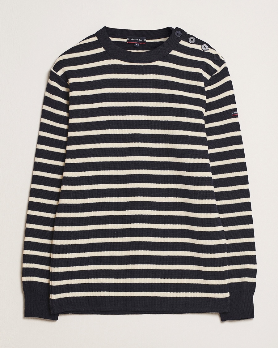 Herr | Stickade tröjor | Armor-lux | Fouesnant Classic Sweater Rich Navy/Nature