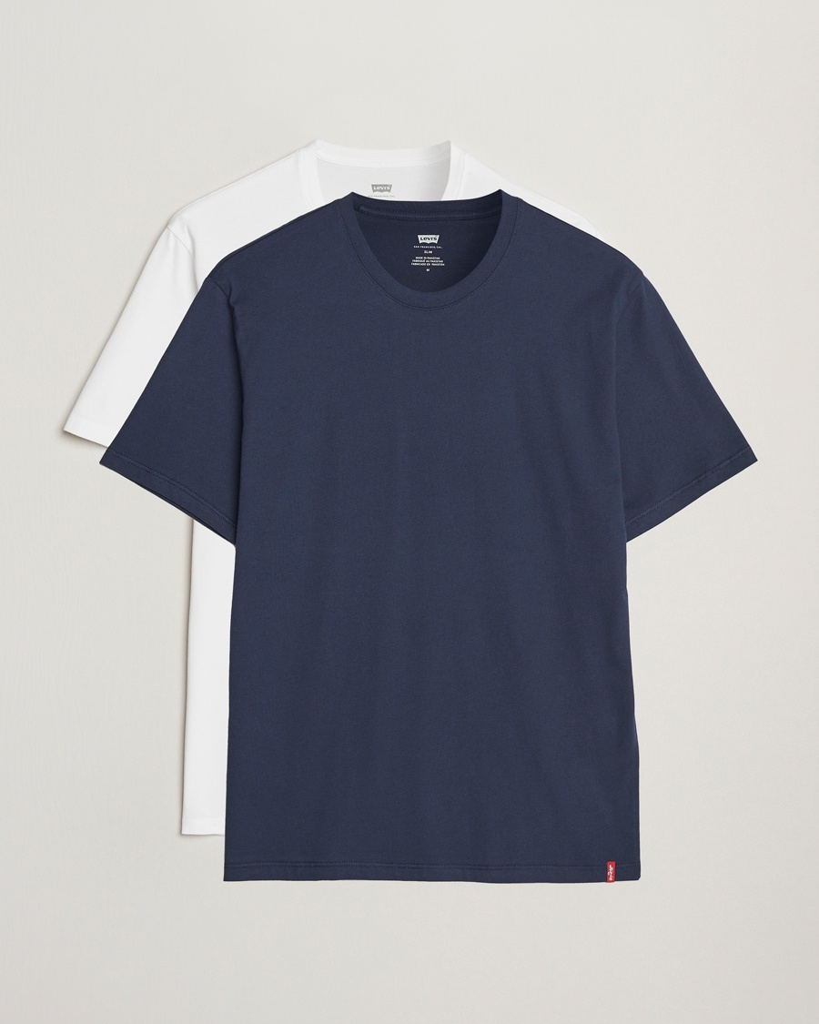 Levi's 2-Pack Crew Neck T-Shirt Navy/White – Flerfärgad