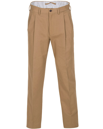  Anton Double Pleated Cotton/Cashmere Trousers Toffee