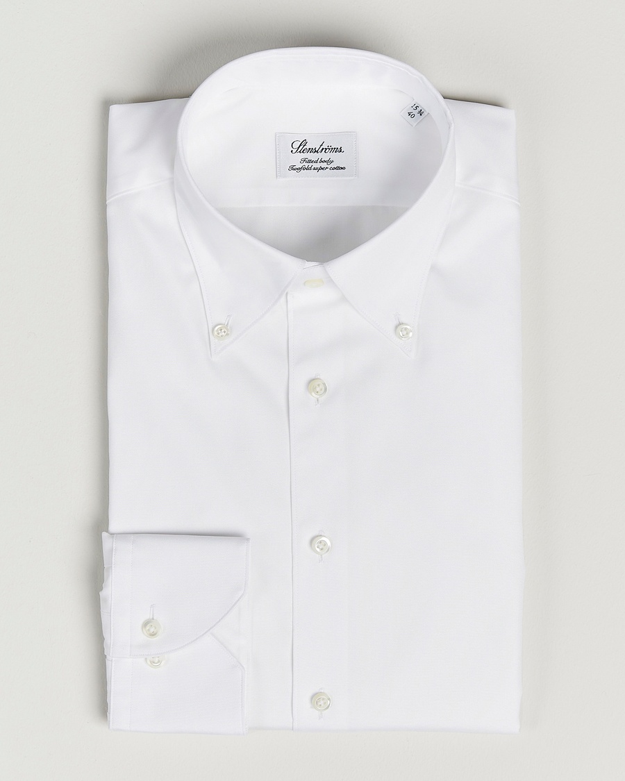 Herr | | Stenströms | Fitted Body Button Down Shirt White