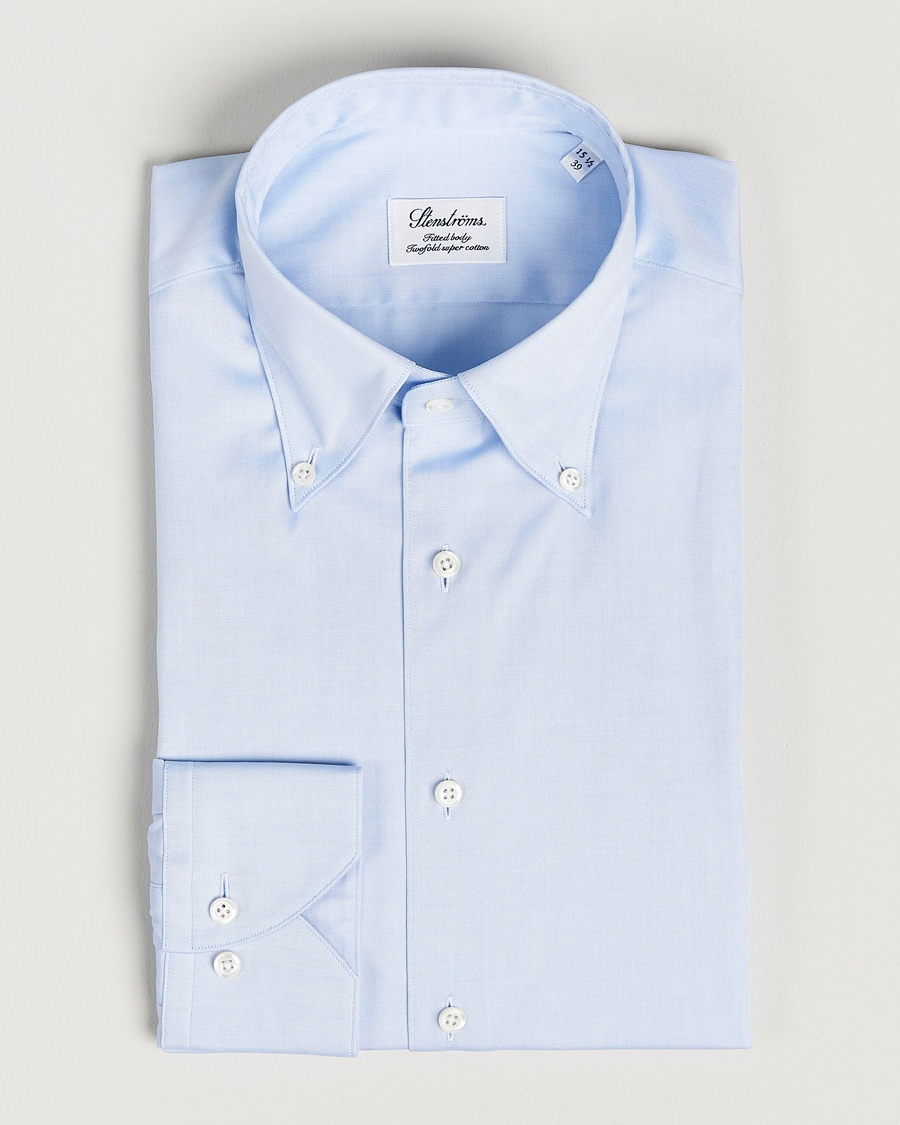 Herr | | Stenströms | Fitted Body Button Down Shirt Light Blue