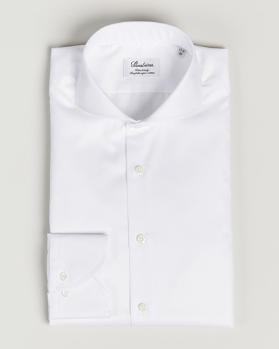 Herr | Businesskjortor | Stenströms | Fitted Body Extreme Cut Away Shirt White