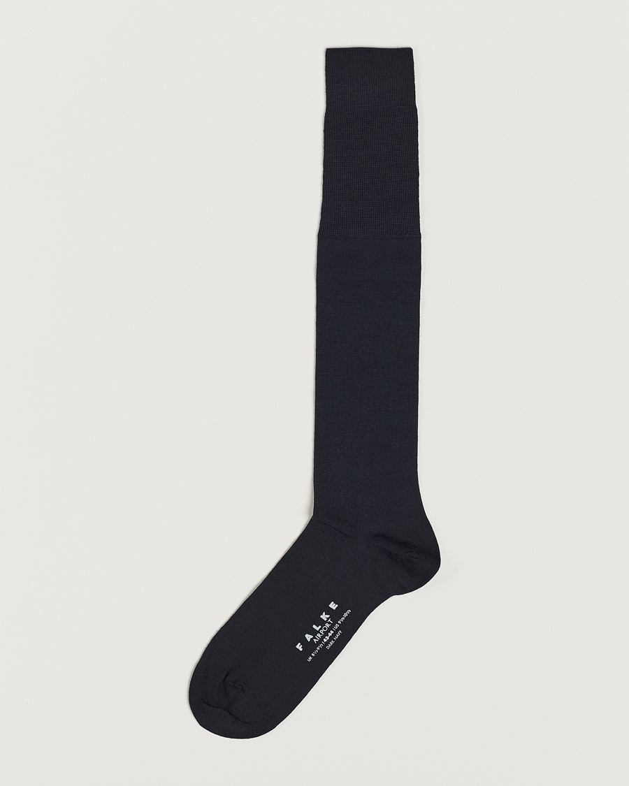 Falke Airport Knee Socks Dark Navy – Blå