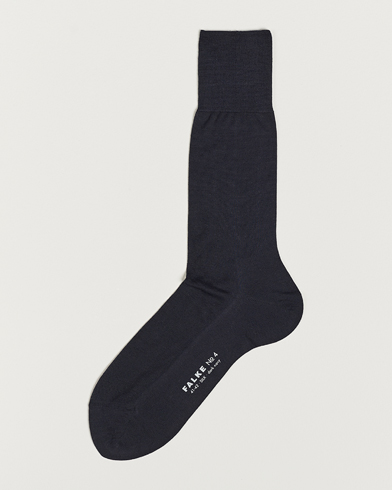 Herr | Knästrumpor | Falke | No. 4 Pure Silk Socks Dark Navy